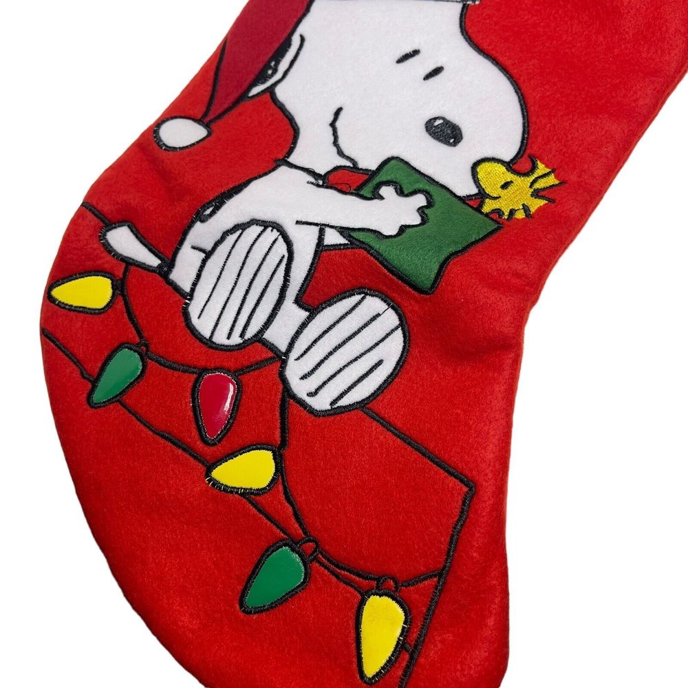 PEANUTS‎ SNOOPY & WOODSTOCK with Lights Christmas Stocking by Kurt Adler NWT - Picture 3 of 6